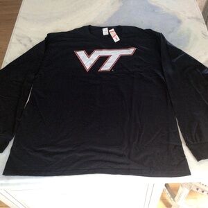 Men’s Virginia Tech University Long Sleeve T-shirt. Size XL.  Black.  New w/ tag